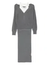 Liu •jo Liu Jo Grey Knitted Dress Featuring A V-neck In Gray