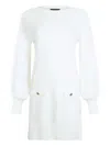 Liu •jo Liu Jo Relaxed Silhouette Dress With Voluminous Sleeves And Decorative Buttons In White