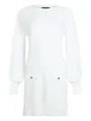 Liu •jo Liu Jo Relaxed Silhouette Dress With Voluminous Sleeves And Decorative Buttons In White