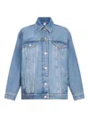 Liu •jo Removable-fur Shirt-collar Denim Jacket In Blue