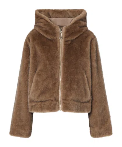 Liu •jo Reversible Teddy Jacket In Brown