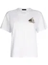 Liu •jo Cotton T-shirt With Embroidery And Rhinestones In White
