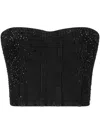 Liu •jo Denim Top With Rhinestones In Black