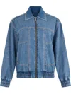 Liu •jo Denim Jacket With Rhinestones In Blue