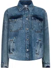 Liu •jo Rhinestone-embellished Denim Jacket In Blue