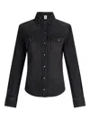 Liu •jo Rhinestone-embellished Denim Shirt In Black