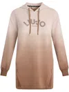 Liu •jo Rhinestone-embellished Hoodie In Brown