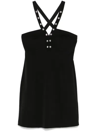 Liu •jo Rhinestone-embellished Mini Dress In Black