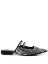 Liu •jo Liu Jo Pointed Toe Slip-on Shoes With Square Stud Detailing In Black