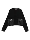 Liu •jo Rhinestone-embellished-pocket Sweatshirt In Black