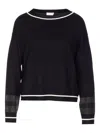 Liu •jo Rhinestone-embellished Round-neck Top In Black