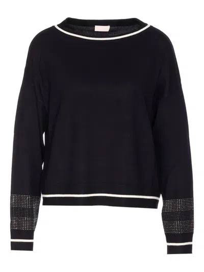 LIU •JO RHINESTONE-EMBELLISHED ROUND-NECK TOP