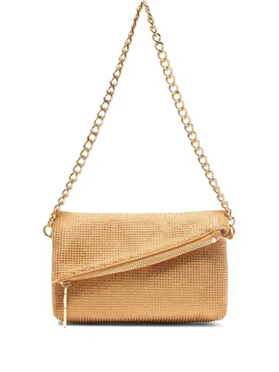 Liu •jo Rhinestone-embellished Shoulder Bag In Brown