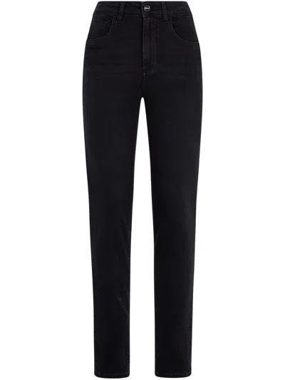 Liu •jo Black Skinny Jeans With Rhinestones In Schwarz