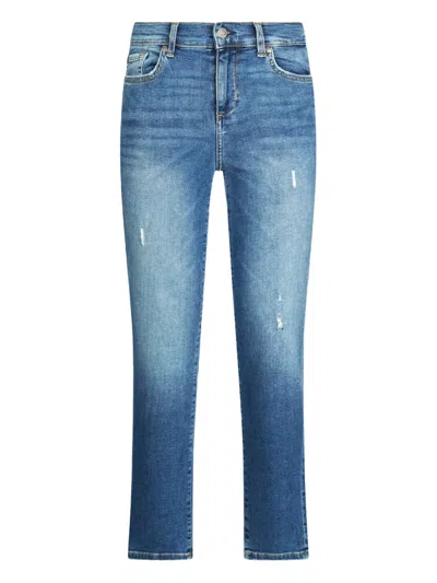 Liu •jo Rhinestone-embellished Slim-cut Jeans In Blue