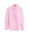 Liu •jo Liu Jo Rhinestone-embellished Striped Blouse With Ruffled Details