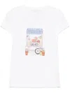 Liu •jo Cotton T-shirt In White With Print In 白色