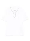 Liu •jo Cotton Polo In White With Rhinestones In 白色