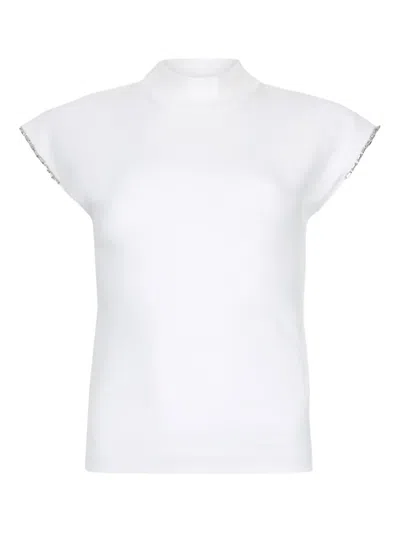 Liu •jo Cotton T-shirt With Rhinestones In White