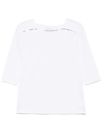 Liu •jo Rhinestone-embellished T-shirt In White