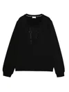 Liu •jo Rhinestone-logo Sweater In Black