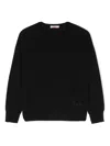 Liu •jo Rhinestone-logo Sweater In Black