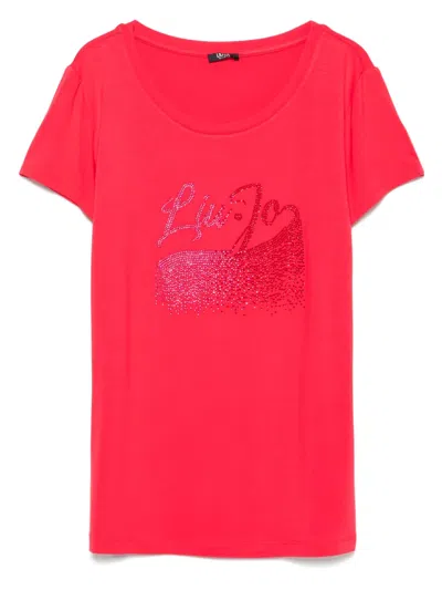 LIU •JO RHINESTONE-LOGO T-SHIRT