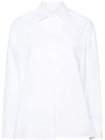 Liu •jo Rhinestoned Cotton Shirt In White