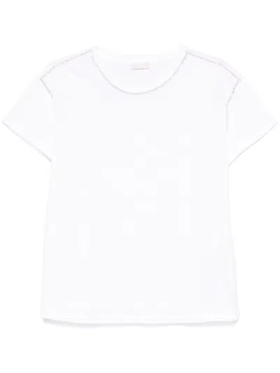 Liu •jo Rhinestoned T-shirt In White