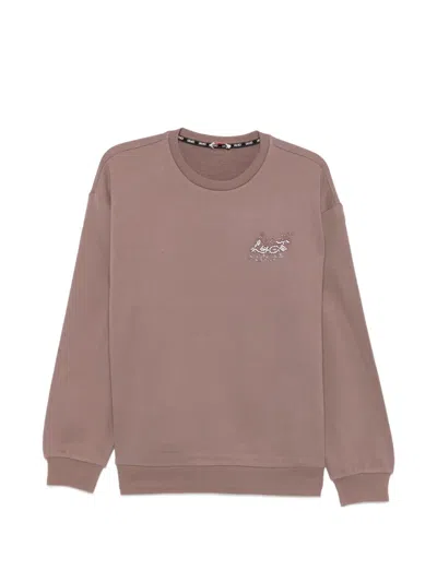 Liu •jo Rhinestone-embellished Drop-shoulder Sweatshirt In Brown