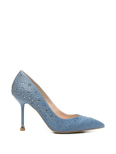 Liu •jo Rhinestone-embellished Heeled Pumps In Blue