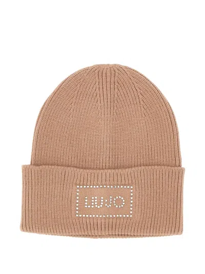 Liu •jo Rhinestone-embellishment Beanie Hat In Brown