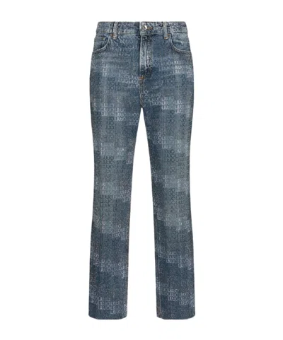 Liu •jo Rhinestone-embellishment Straight-leg Jeans In Blue