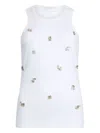 Liu •jo Top With Bejewelled Appliqués In White