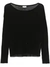 Liu •jo Liu Jo Ribbed Black Sweater With Subtle Embellishments