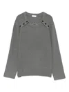 Liu •jo Ribbed Knit Sweater With Button Detailing In Gray