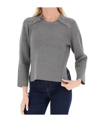Liu •jo Ribbed Button-detailed Sweat In Gray