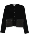 Liu •jo Ribbed Cardigan In Black