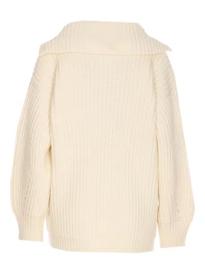 Liu •jo Ribbed Cardigan In White