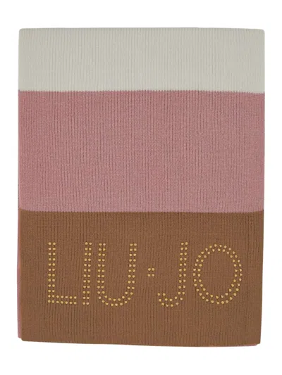 Liu •jo Ribbed Colour-block Scarf In Multi