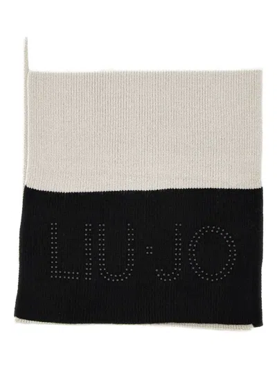 Liu •jo Ribbed Colour-block Scarf In Neutral