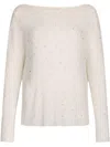 Liu •jo Liu Jo Ribbed White Sweater With Off-shoulder Neckline