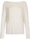Liu •jo Liu Jo Ribbed White Sweater With Off-shoulder Neckline In White