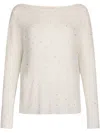 Liu •jo Liu Jo Ribbed White Sweater With Off-shoulder Neckline In White