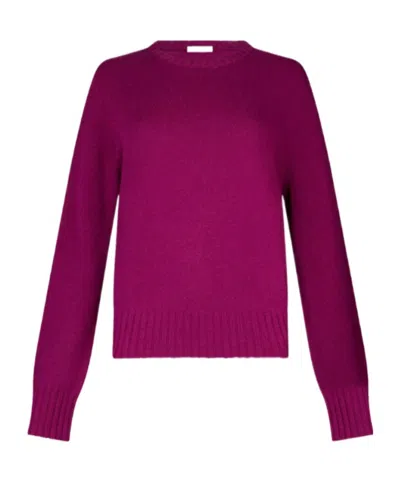 Liu •jo Ribbed Crew-neck Sweater In Purple