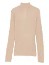 Liu •jo Ribbed High-neck Top In Neutral