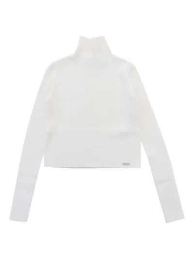 Liu •jo Ribbed High-neck Top In White