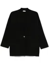 Liu •jo Ribbed-knit Blazer In Schwarz