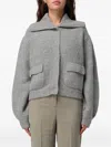 Liu •jo Ribbed-knit Cardigan In Gray