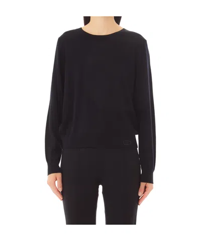 Liu •jo Ribbed Knit Sweater In Black